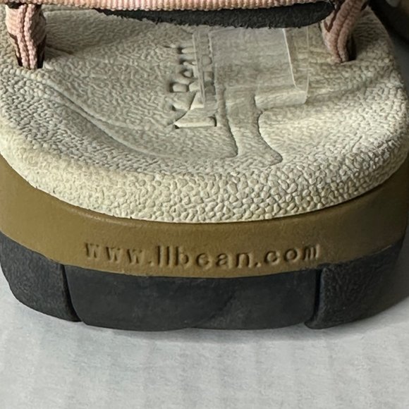 LL Bean Katahdin women's size 8.5M pink tan print strappy 4 point sandal - Picture 4 of 7
